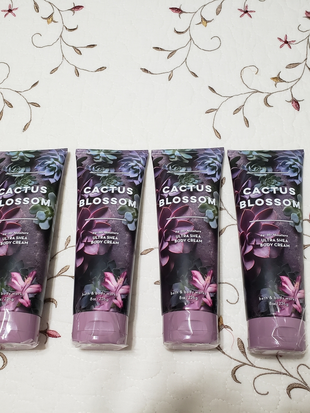 Lot Of 4 Eight Oz Tubes Of Bath & Body Works Cactus Blossom Body Cream